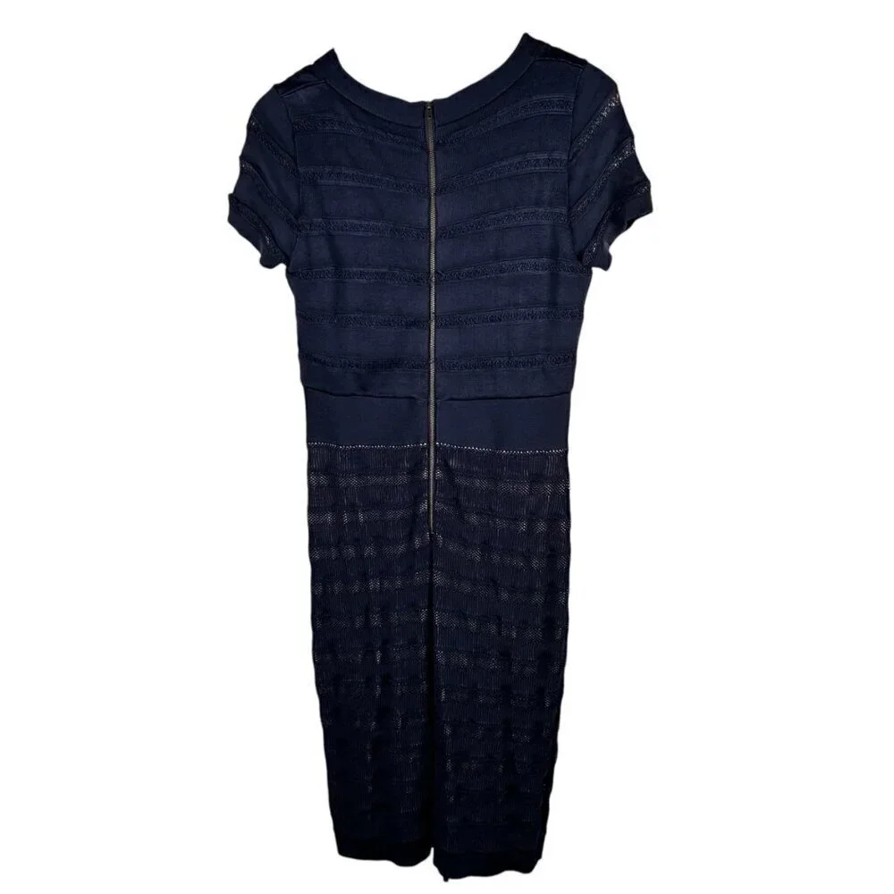 French Connection Size 12 Dress Navy Stretch Work